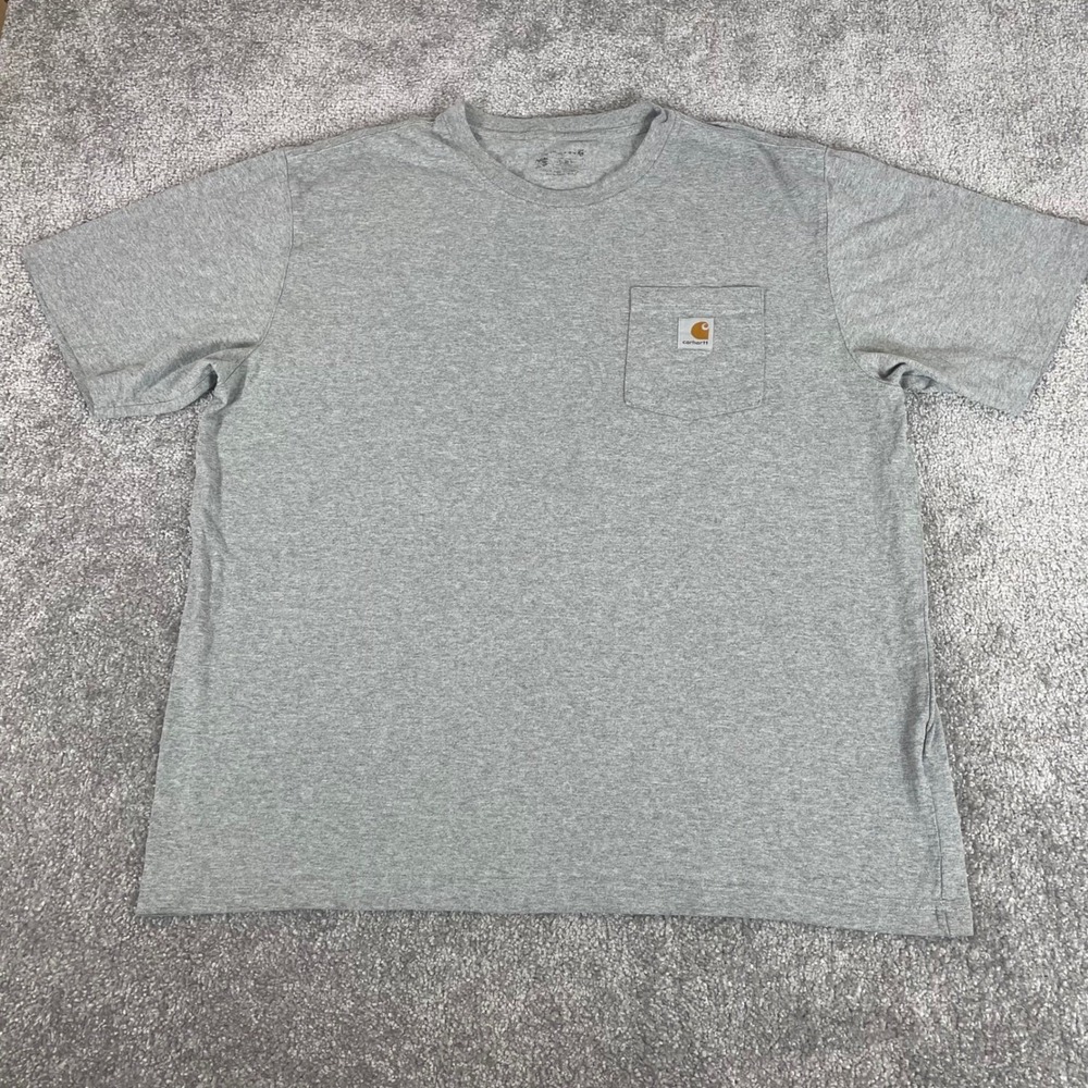 Carhartt T Shirt Mens Extra Large K87 Pocket Workwear Gray Short Sleeve